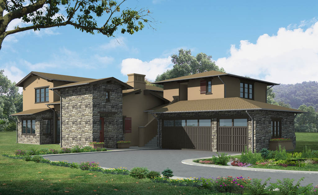 Side view rendering of home at Arrieta option 2