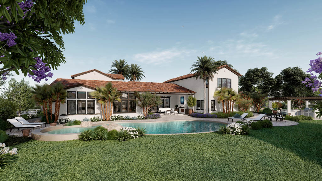 Front view rendering of home at Arrieta option 8