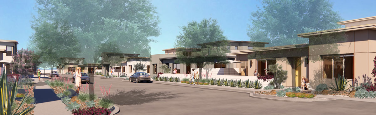 Street view rendering of homes in Catana