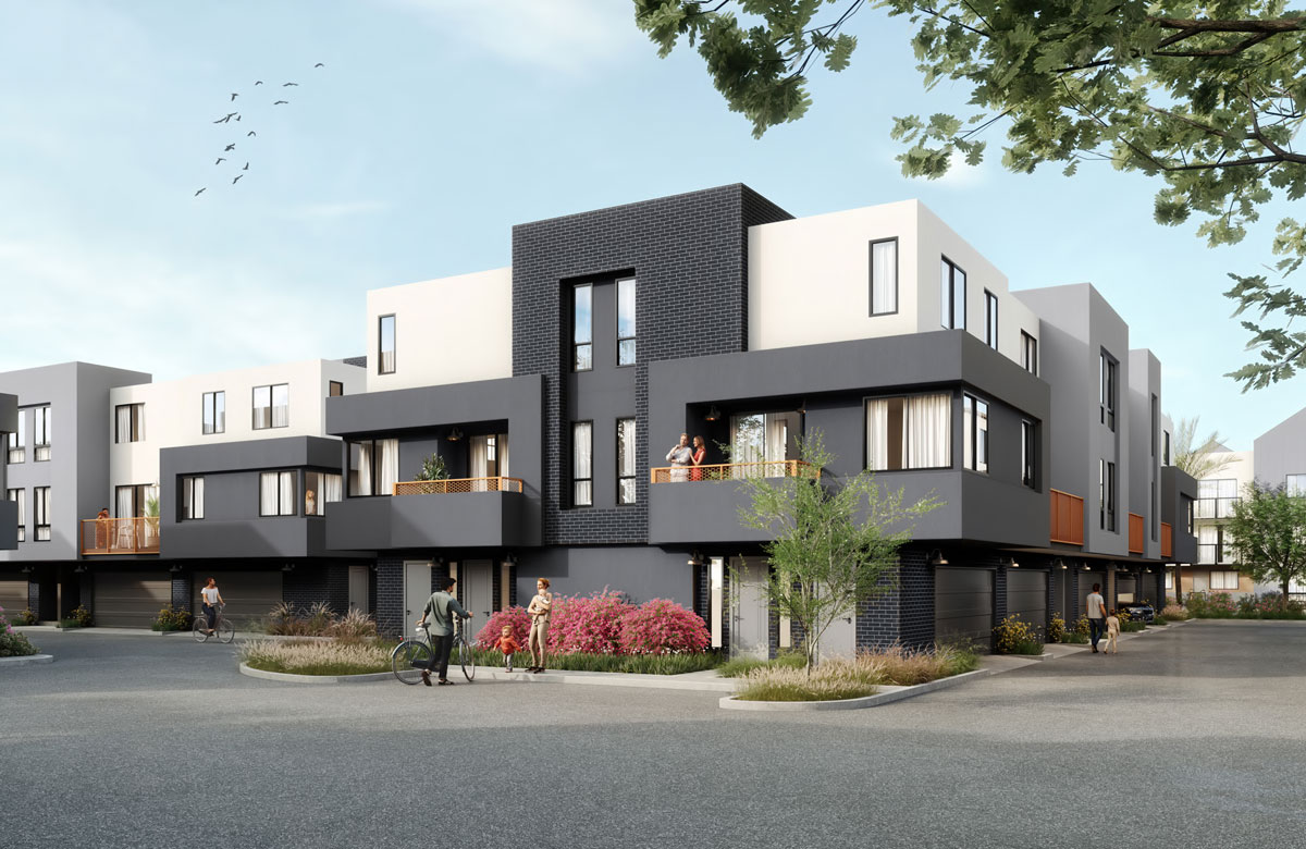 3D rendering of modern apartment buildings in Catana