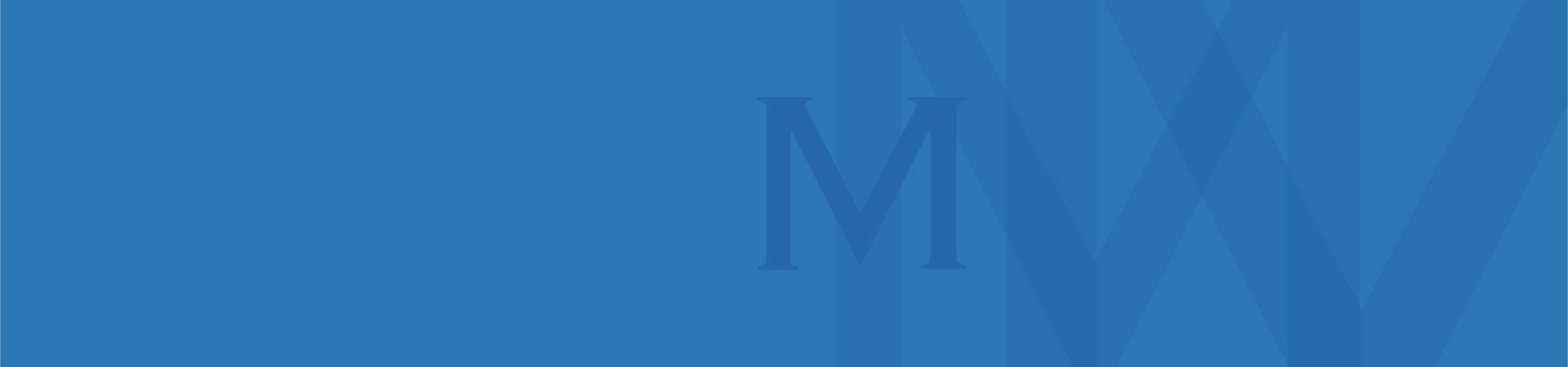Blue background with letter M from McKellar McGowan logo