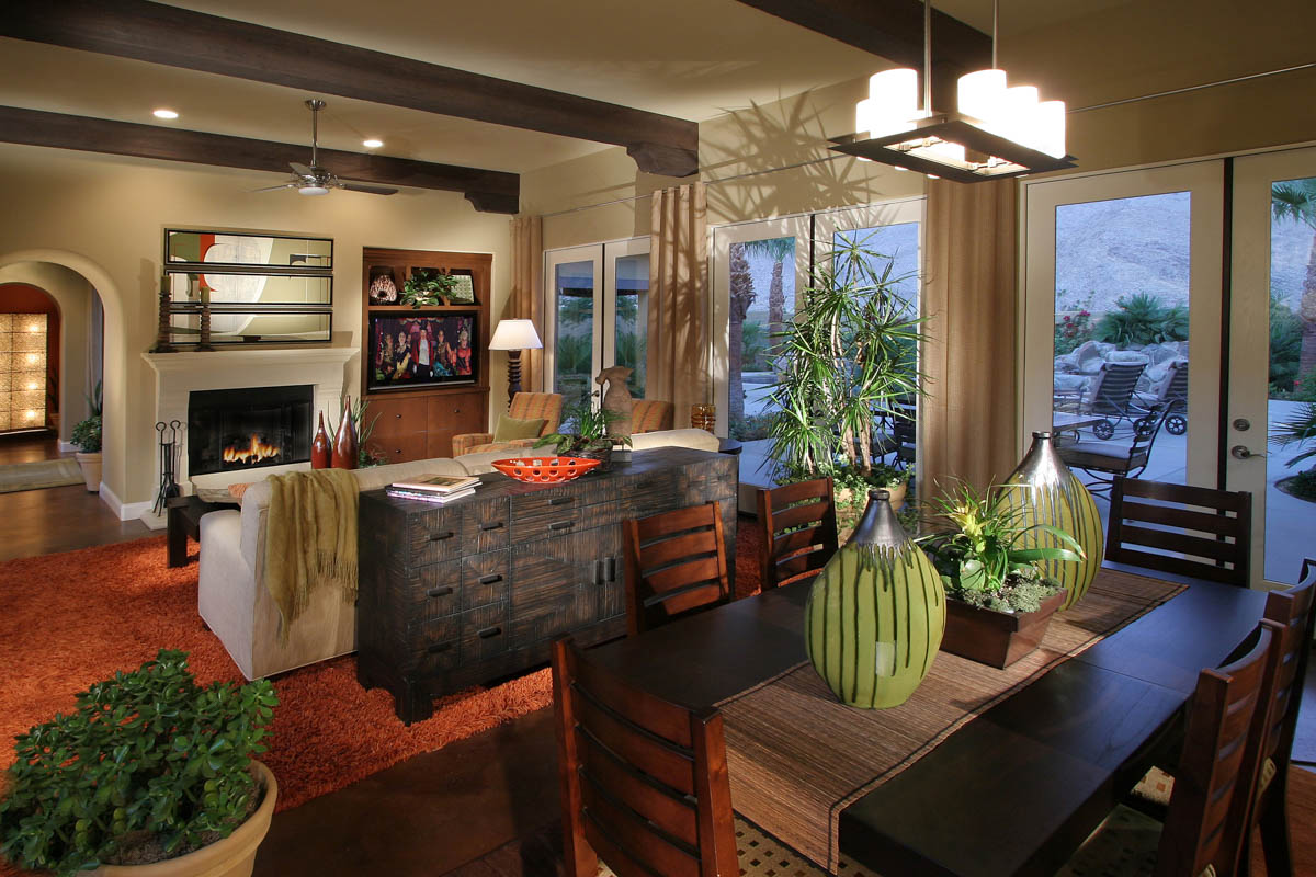 Dining room and living area of the Monte Sereno home