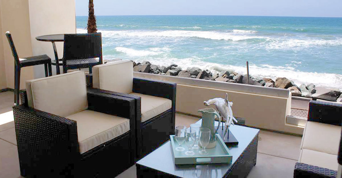 Porch overlooking the ocean at 700 S The Strand development