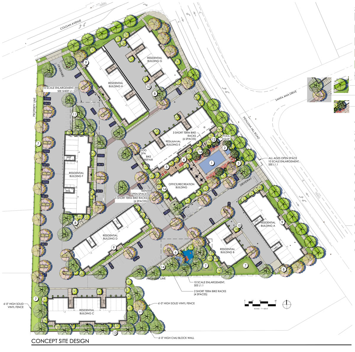 Petaluma Hill Landscape layout for Mosaic